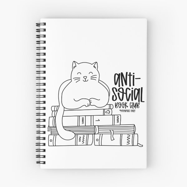 Item preview, Anti-Social Book Club | Doodle Cat w/ Stack of Books designed and sold by SpencerReedDes.