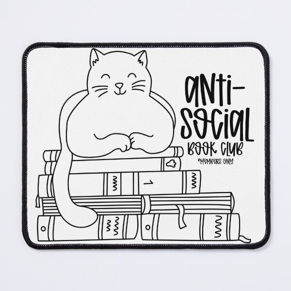 Item preview, Anti-Social Book Club | Doodle Cat w/ Stack of Books designed and sold by SpencerReedDes.