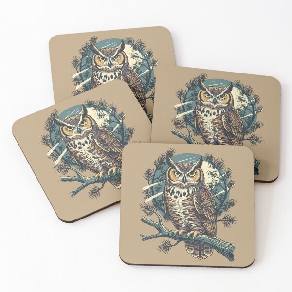 Item preview, Great Horned Owl in Twilight Pines designed and sold by BirdsnStuff.