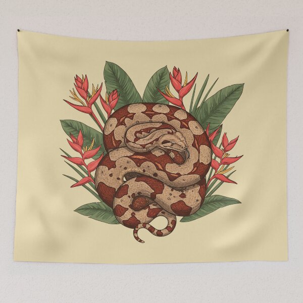 Item preview, Coiled Boa Constrictor with Jungle Heliconia designed and sold by BirdsnStuff.