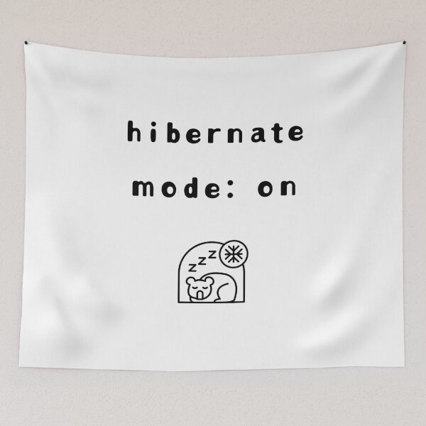 Item preview, Hibernate Mode: On – Low Battery Club Winter Edition Minimal Meme Design designed and sold by mintmono-studio.