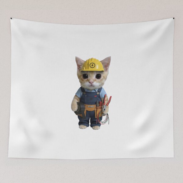 Item preview, Electrician Cat Funny Kitten Handyman Gift designed and sold by PRINTED ..