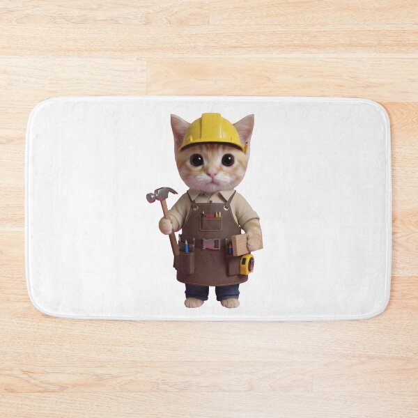 Item preview, Cute Cat Construction Worker Constractor Gift designed and sold by PRINTED ..