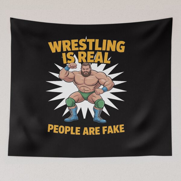 Item preview, Powerhouse Pro Wrestling Apparel Pro Wrestling Champ  Distressed Wrestler designed and sold by OlafLica.