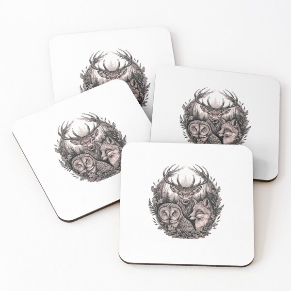 Item preview, Spirit of the Forest: Deer, Owl and Fox Tattoo designed and sold by CHRIST5000.