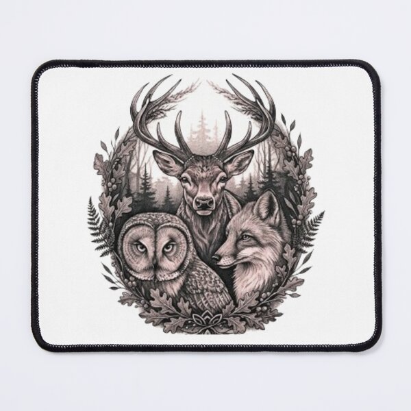 Item preview, Spirit of the Forest: Deer, Owl and Fox Tattoo designed and sold by CHRIST5000.
