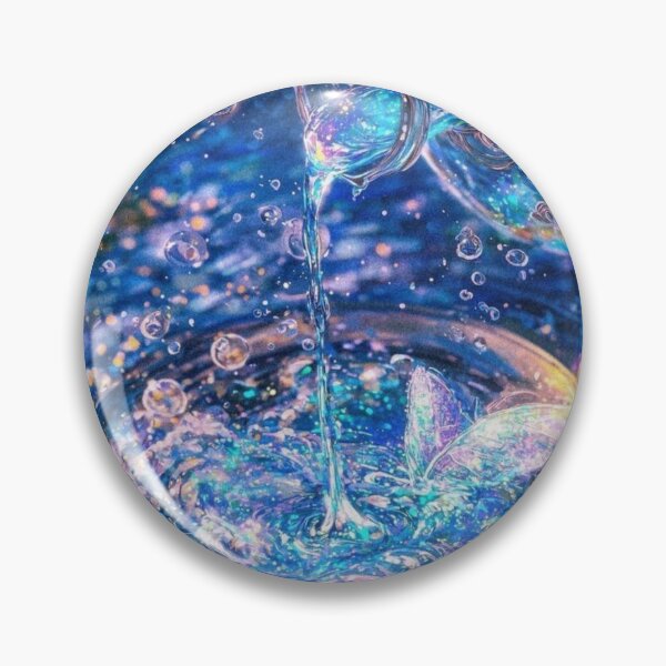 Item preview, Enchanted Iridescent Water Pouring Into a Cosmic Pool Art designed and sold by MonetObsidian.