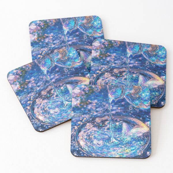 Item preview, Enchanted Iridescent Water Pouring Into a Cosmic Pool Art designed and sold by MonetObsidian.