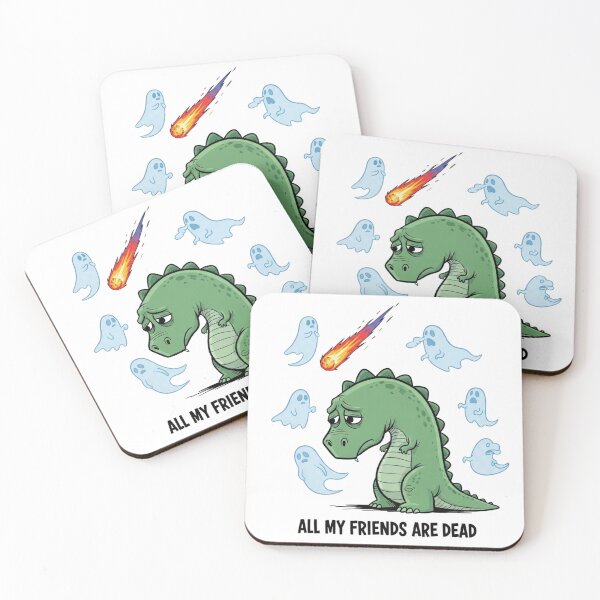 Item preview, All My Friends Are Dead — Funny Sad Dinosaur Ghosts Design designed and sold by DinoPrints-shop.