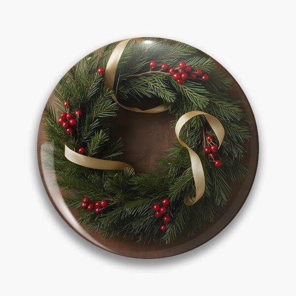 Item preview, Golden Ribbon Christmas Wreath – Cozy Rustic Art designed and sold by Valeree Store.