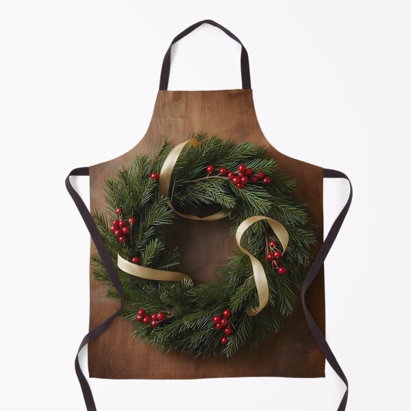 Item preview, Golden Ribbon Christmas Wreath – Cozy Rustic Art designed and sold by Valeree Store.