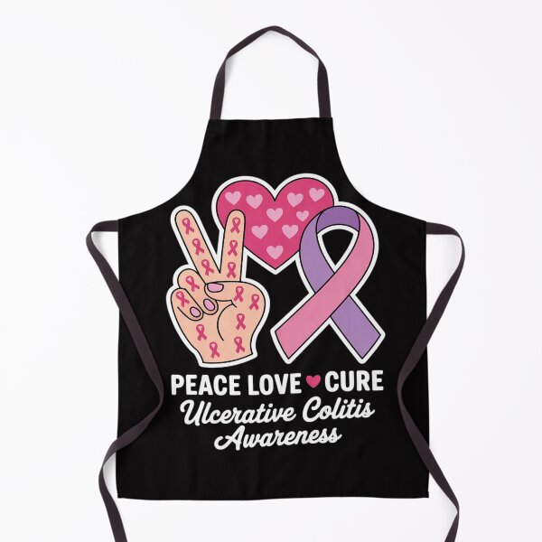Item preview, Peace Love cure Ulcerative colitis awareness men women designed and sold by OlafLica.