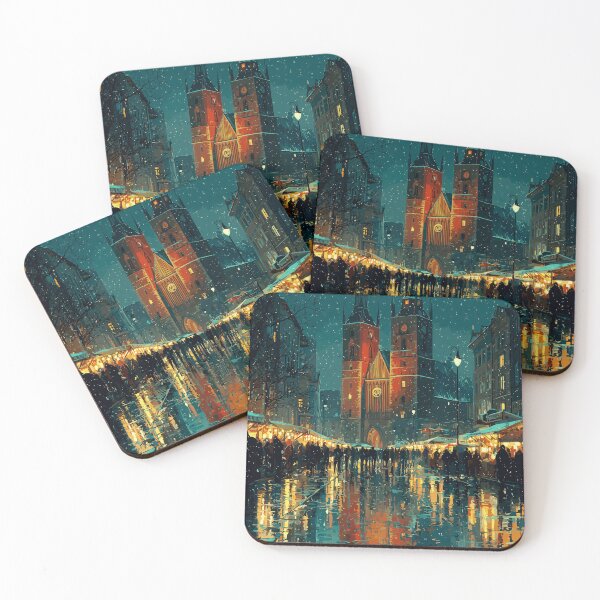 Item preview, Snowfall Over Wroclaw Christmas Market designed and sold by ArgentoArt.