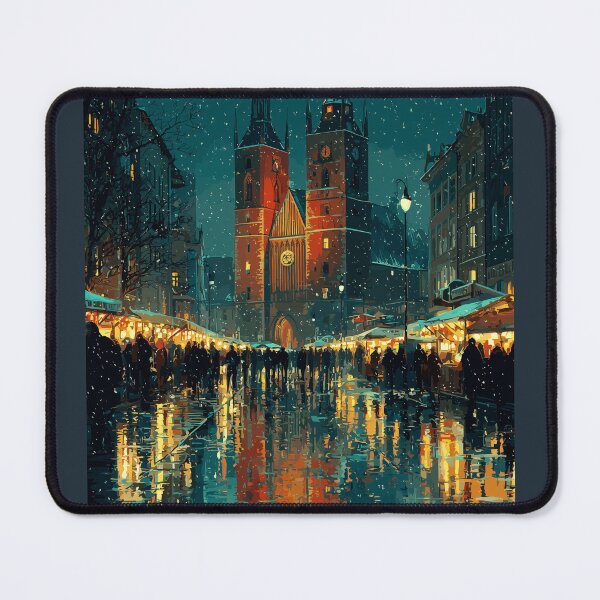 Item preview, Snowfall Over Wroclaw Christmas Market designed and sold by ArgentoArt.