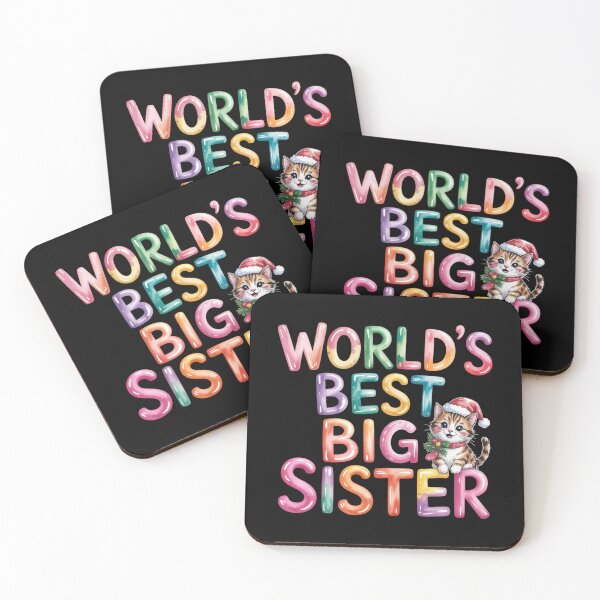 Item preview, Copy of Festive Big Sister Gift, Watercolor Cat & Christmas Colors Sticker  designed and sold by podlook.