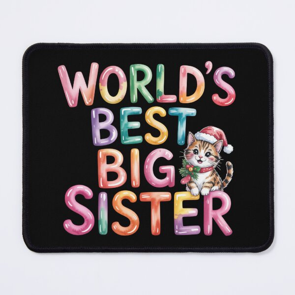 Item preview, Copy of Festive Big Sister Gift, Watercolor Cat & Christmas Colors Sticker designed and sold by podlook.
