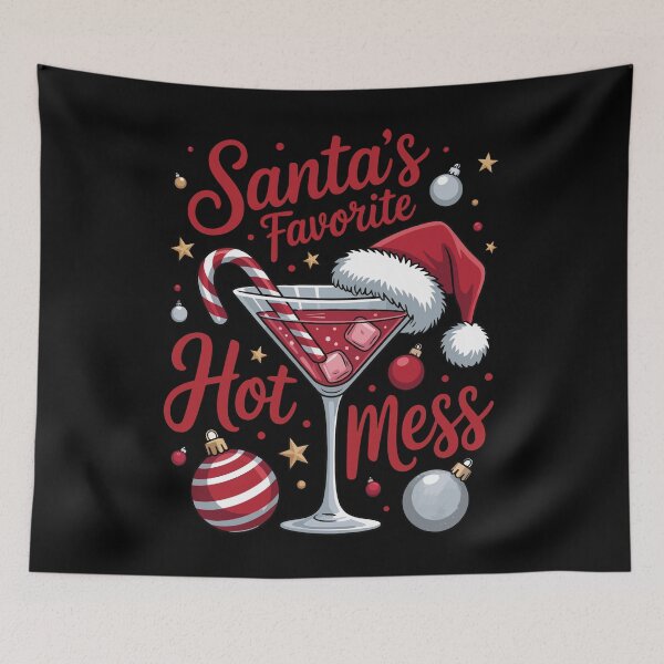 Item preview, "Santa’s Favorite Hot Mess" – Martini & Candy Cane Christmas Design designed and sold by GDCdesigns.