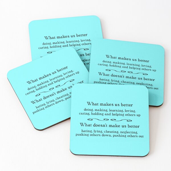 Item preview, What makes us better, black on light blue designed and sold by mntimg.