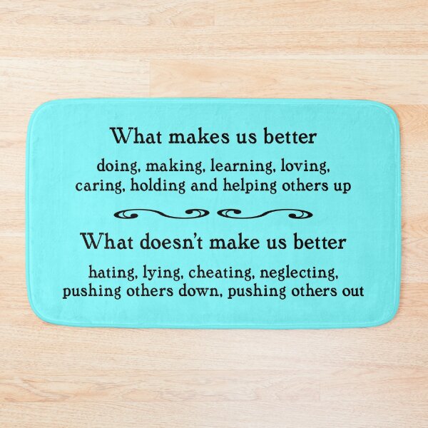 Item preview, What makes us better, black on light blue designed and sold by mntimg.