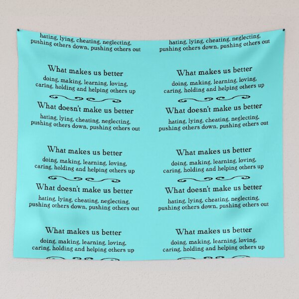 Item preview, What makes us better, black on light blue designed and sold by mntimg.