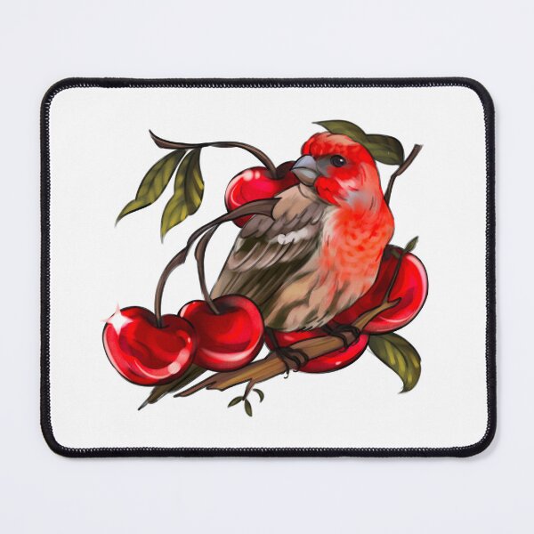 Item preview, house finch with cherries! designed and sold by auphanlm.