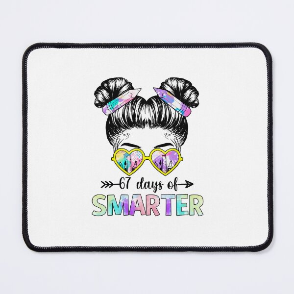 Item preview, 67 Days Smarter Messy Bun Six Seven 67th Day of School Girls designed and sold by cawtoon.