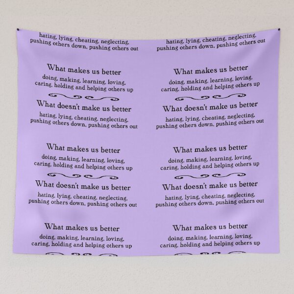 Item preview, What makes us better, black on lilac designed and sold by mntimg.