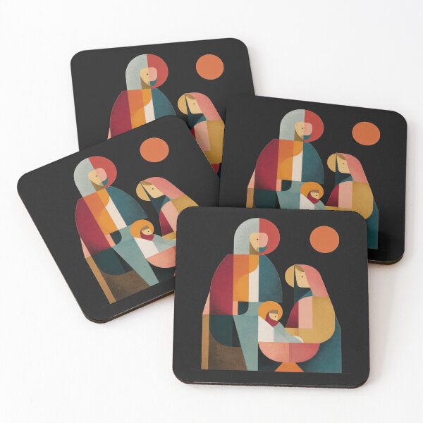 Item preview, Minimalist Abstract Nativity Scene • Modern Geometric Christmas Art designed and sold by dawnleblanc55.