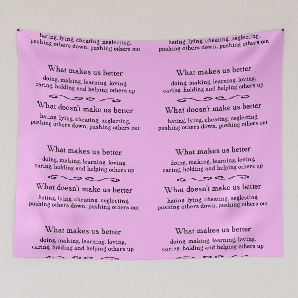 Item preview, What makes us better, black on pink designed and sold by mntimg.
