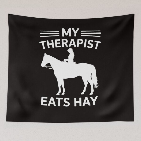 Item preview, Horse rider & gifts with sayings x  My Therapist Eats HayHorses designed and sold by LapFemile.
