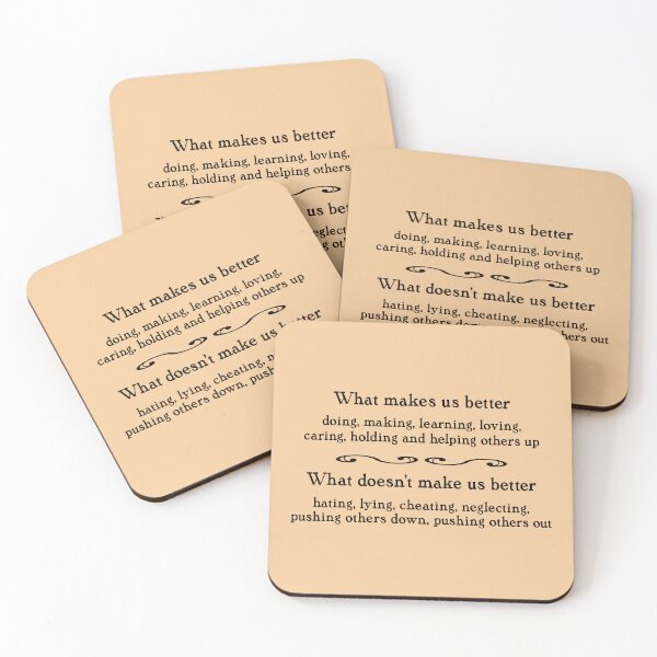 Item preview, What makes us better, black on peach designed and sold by mntimg.