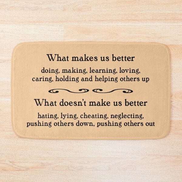 Item preview, What makes us better, black on peach designed and sold by mntimg.