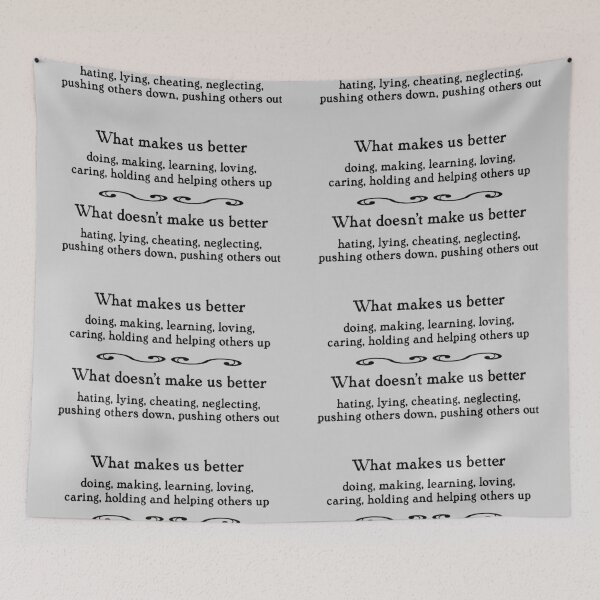 Item preview, What makes us better, black on light grey designed and sold by mntimg.