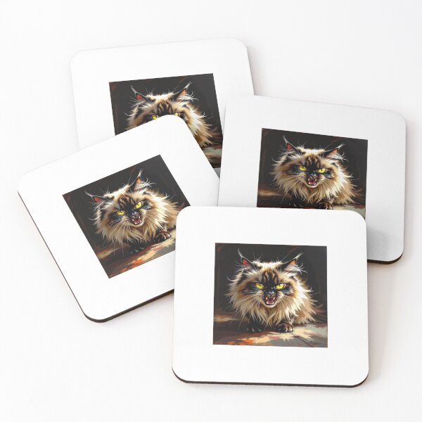 Item preview, Angry Cat — Funny Feline Illustration Print designed and sold by WhimsyByPaul.redbubble.com.