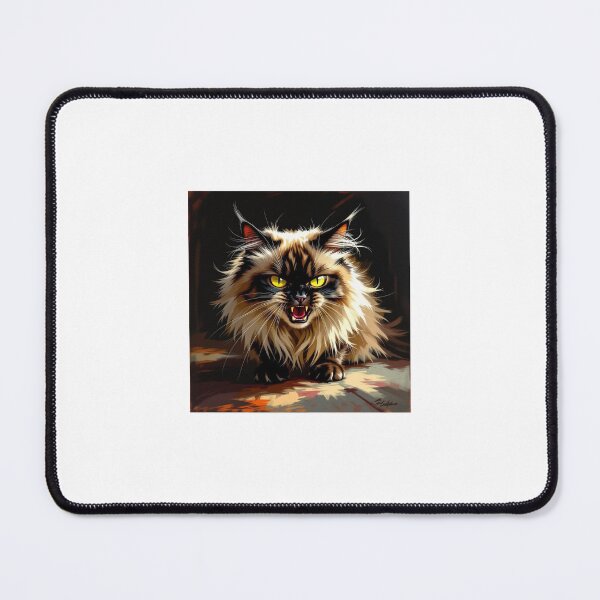 Item preview, Angry Cat — Funny Feline Illustration Print designed and sold by WhimsyByPaul.redbubble.com.