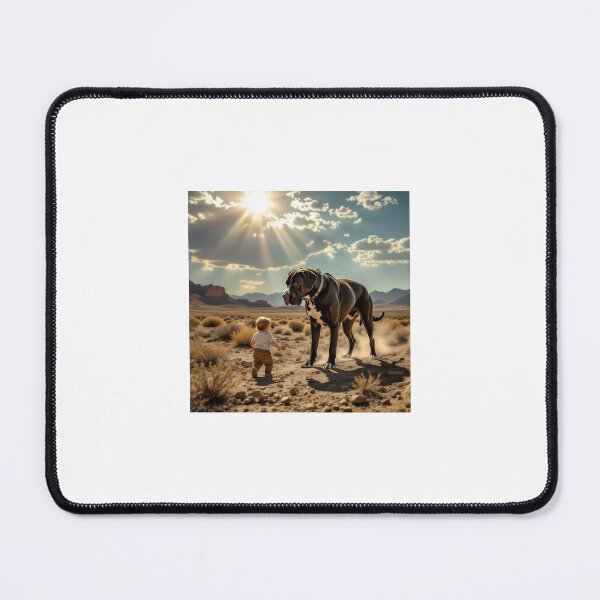 Item preview, Protective Dog Illustration — Dog Guards Child Print designed and sold by WhimsyByPaul.redbubble.com.