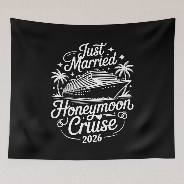 Item preview, Just Married Honeymoon Cruise 2026 Wedding Trip Design designed and sold by Gogetgiggles.