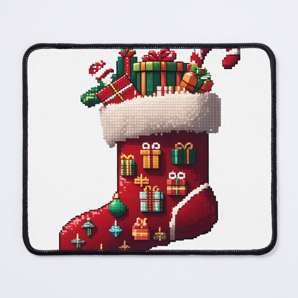 Item preview, Cute Pixel Christmas Stocking Overflowing with Tiny Gifts designed and sold by BankMano.