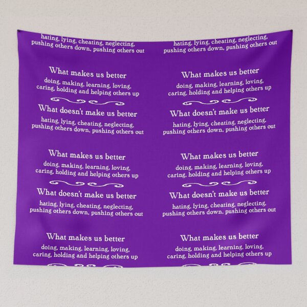 Item preview, What makes us better, white on purple designed and sold by mntimg.