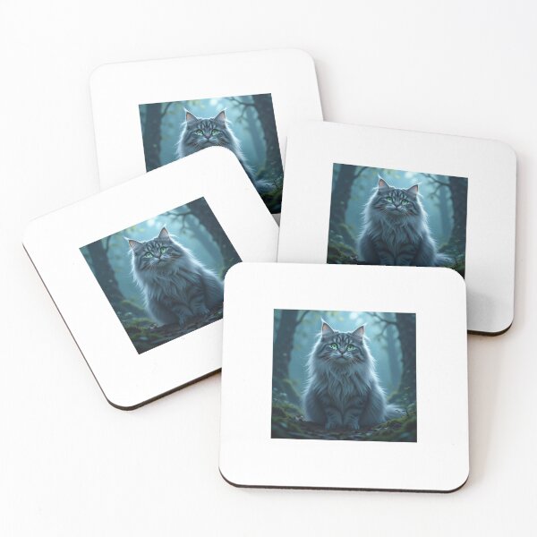 Item preview, Long-Haired Cat Waiting at Door – Cozy Feline Art Print designed and sold by WhimsyByPaul.redbubble.com.