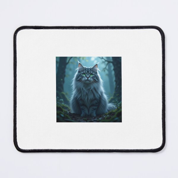 Item preview, Long-Haired Cat Waiting at Door – Cozy Feline Art Print designed and sold by WhimsyByPaul.redbubble.com.