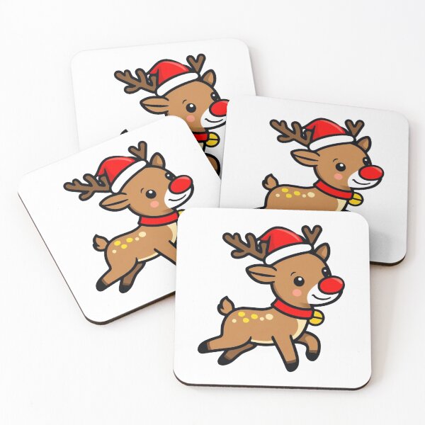 Item preview, Cute Cartoon Reindeer with Santa Hat Holiday designed and sold by yudinur.