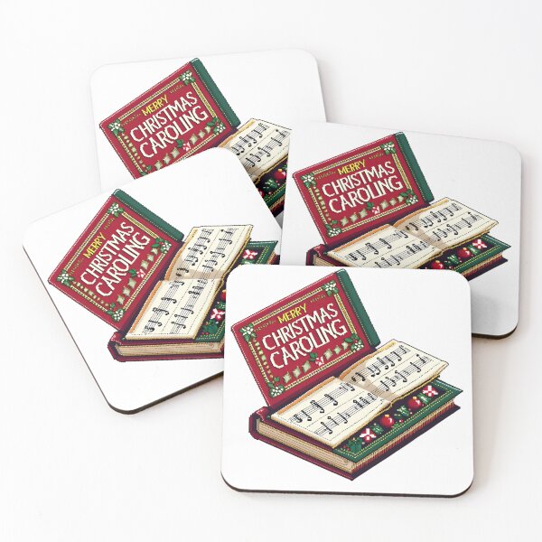 Item preview, Cute Pixel Christmas Caroling Book with Music Notes designed and sold by BankMano.