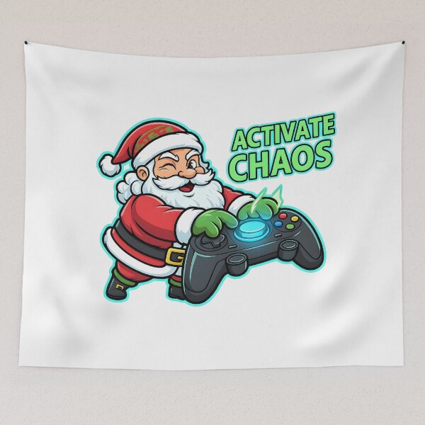 Item preview, Santa Gamer Activate Chaos Illustration designed and sold by SoulenCify.