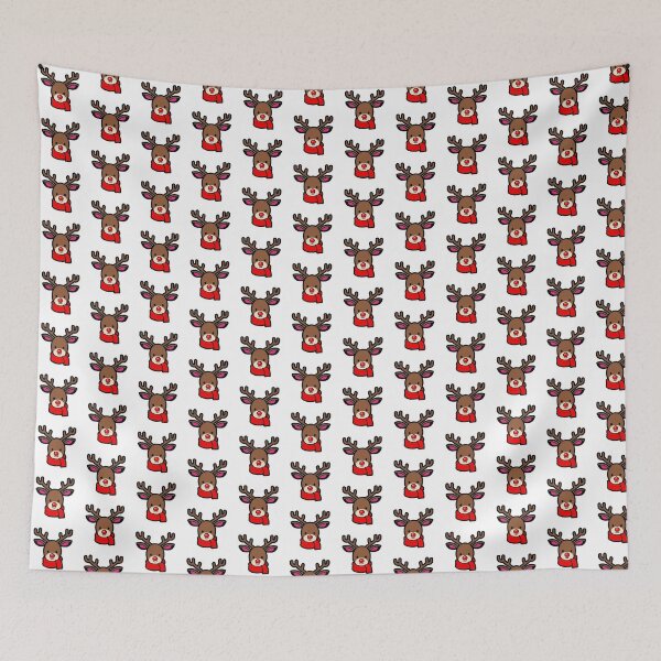 Item preview, Playful Cartoon Reindeer Face with Red Nose designed and sold by yudinur.