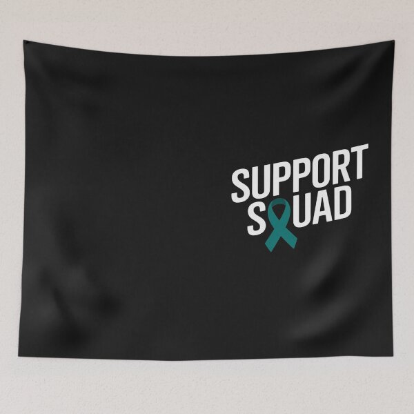 Item preview, Support squad teal ribbon ovarian cancer awareness designed and sold by Hofersofer.