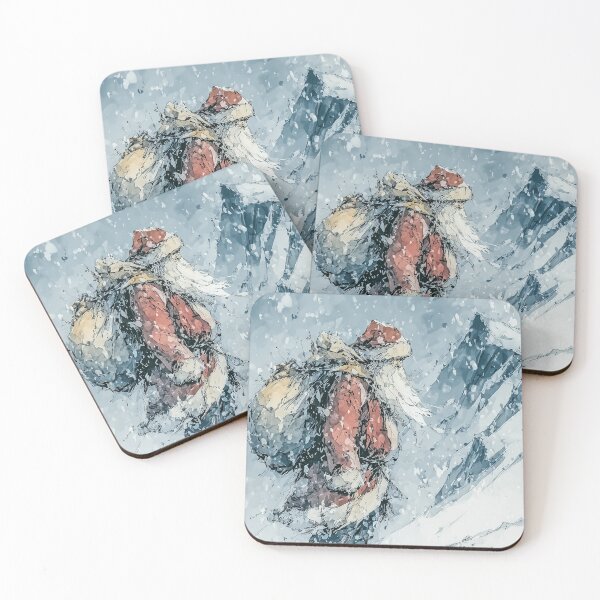 Item preview, Santa in the snowy mountains designed and sold by Thingstolike.