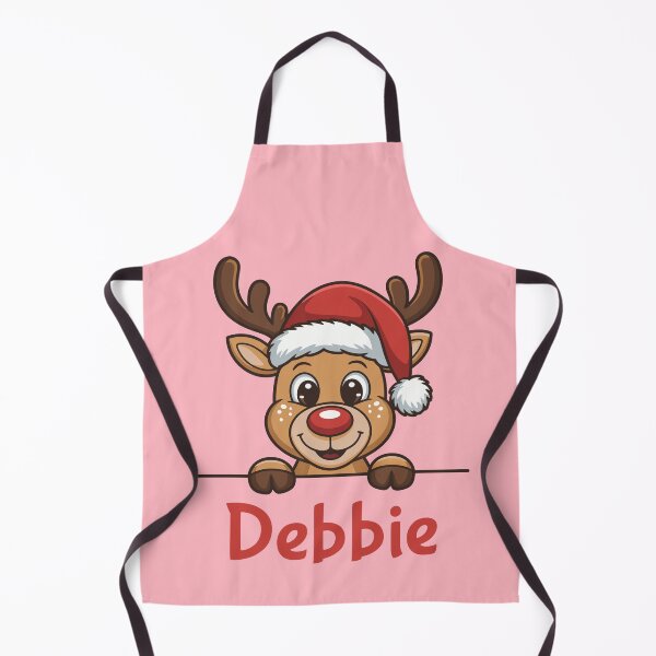 Item preview, Debbie Cute Christmas Reindeer Graphic with Santa Hat | Personalized Holiday Gift Idea designed and sold by 89BLACK.