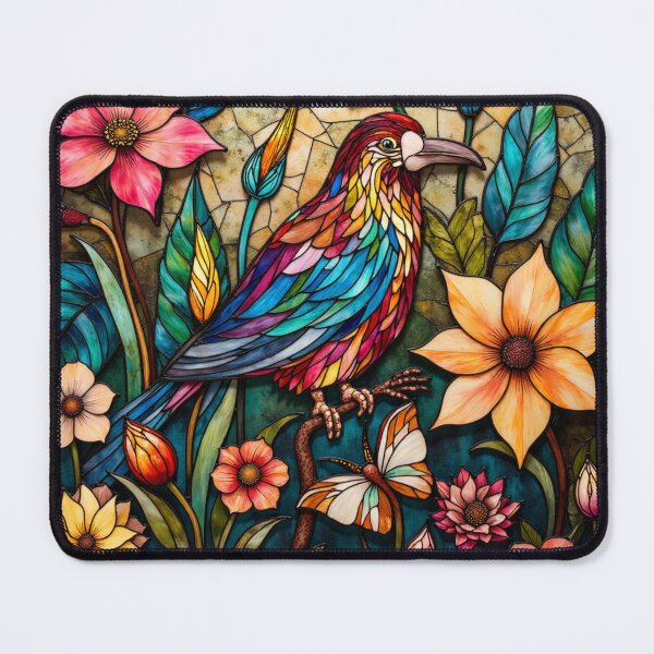 Item preview, Rainbow Garden Bird – Stained Glass Aussie Art designed and sold by TroyTheTerrific.
