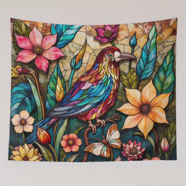 Item preview, Rainbow Garden Bird – Stained Glass Aussie Art designed and sold by TroyTheTerrific.